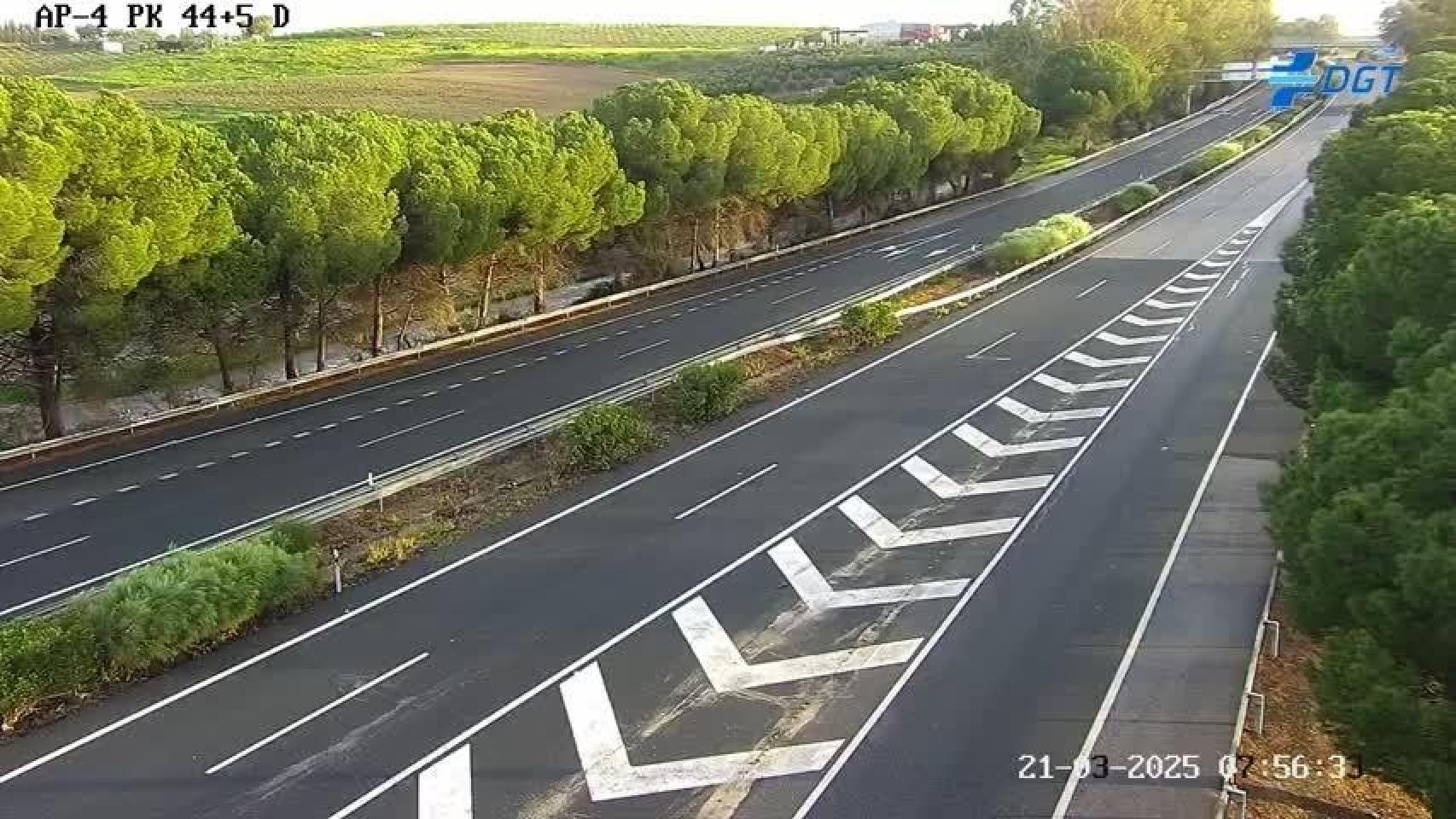 La AP-4 después de las intensas lluvias.