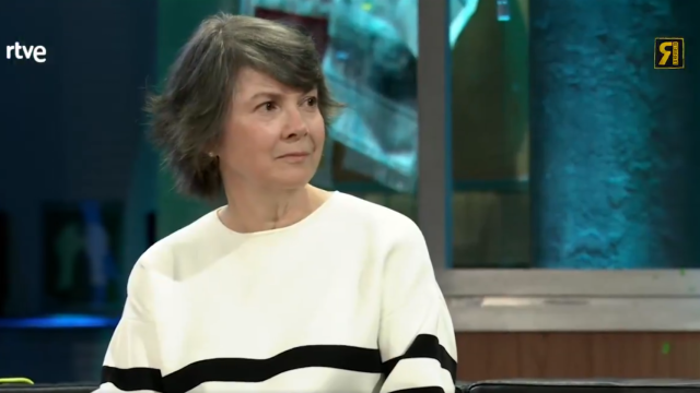 Belén Benito durante su entrevista con Broncano.