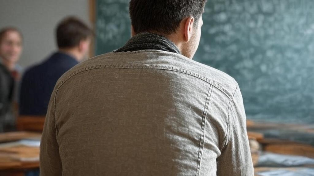 Un alumno universitario en clase.