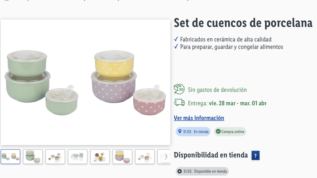 Set de cuencos de porcelana.