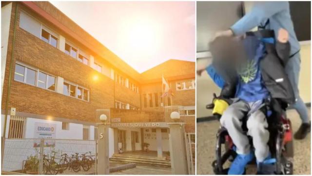 Un fotograma del vídeo del menor 16 años sufriendo la agresión en el IES Torres Quevedo de Santander, en Cantabria.