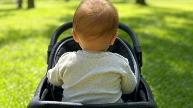 Un bebé en el parque.