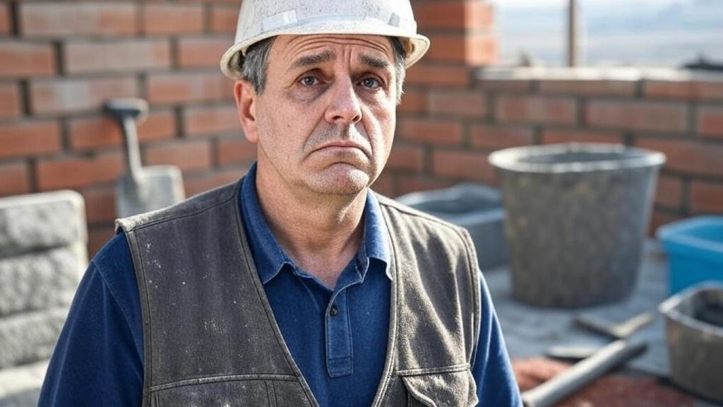 Albañil trabajando en una construcción.