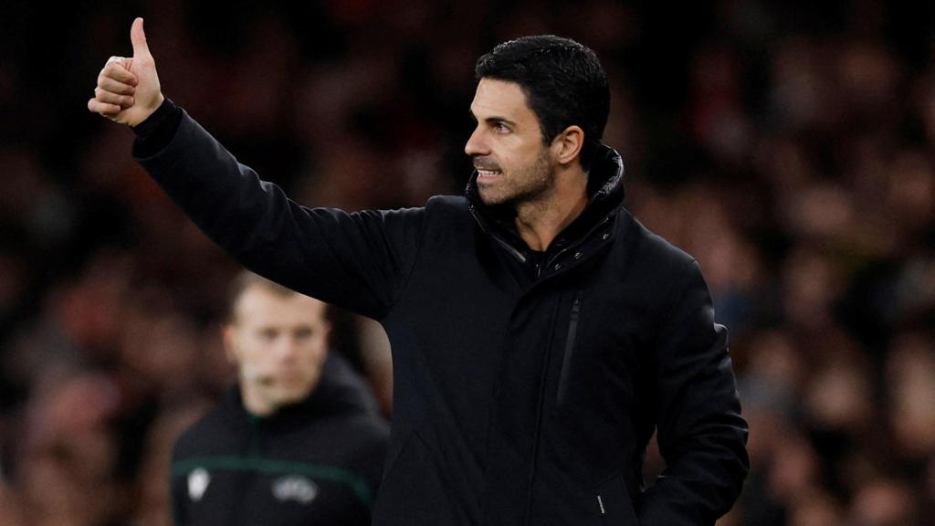 Mikel Arteta, entrenador del Arsenal, durante un partido de Premier League.