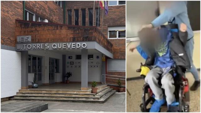 Un fotograma del vídeo del menor 16 años sufriendo la agresión en el IES Torres Quevedo de Santander, en Cantabria.