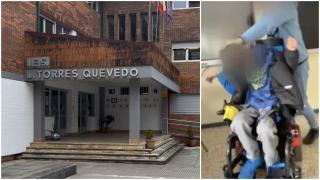 Un fotograma del vídeo del menor 16 años sufriendo la agresión en el IES Torres Quevedo de Colindres, en Cantabria.