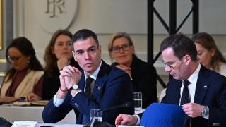 El presidente del Gobierno español, Pedro Sánchez, durante la cumbre de París este jueves.