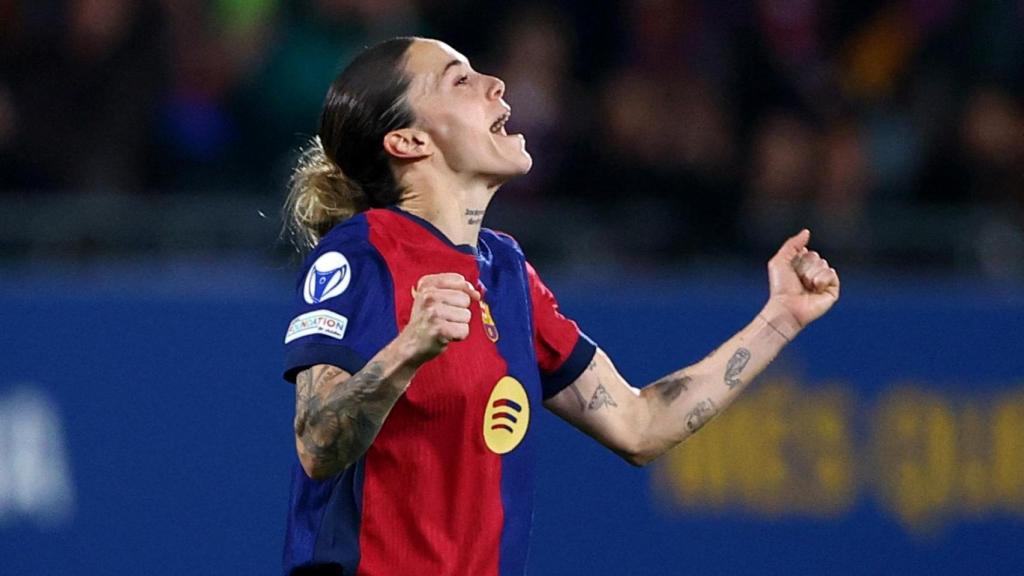Mapi León celebra su gol  contra el Wolfsburgo.