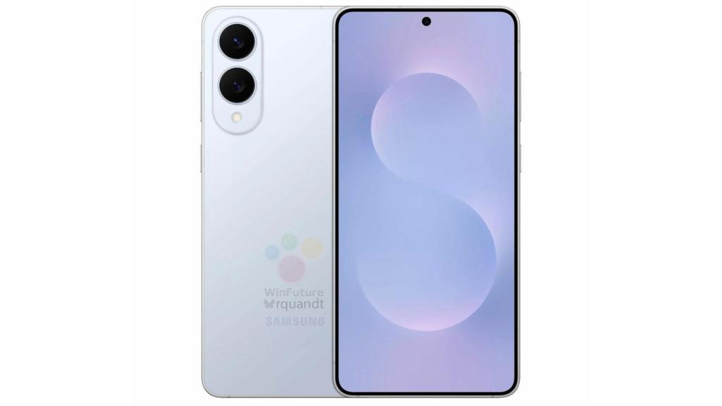 Samsung Galaxy S25 Edge en azul en una imagen filtrada