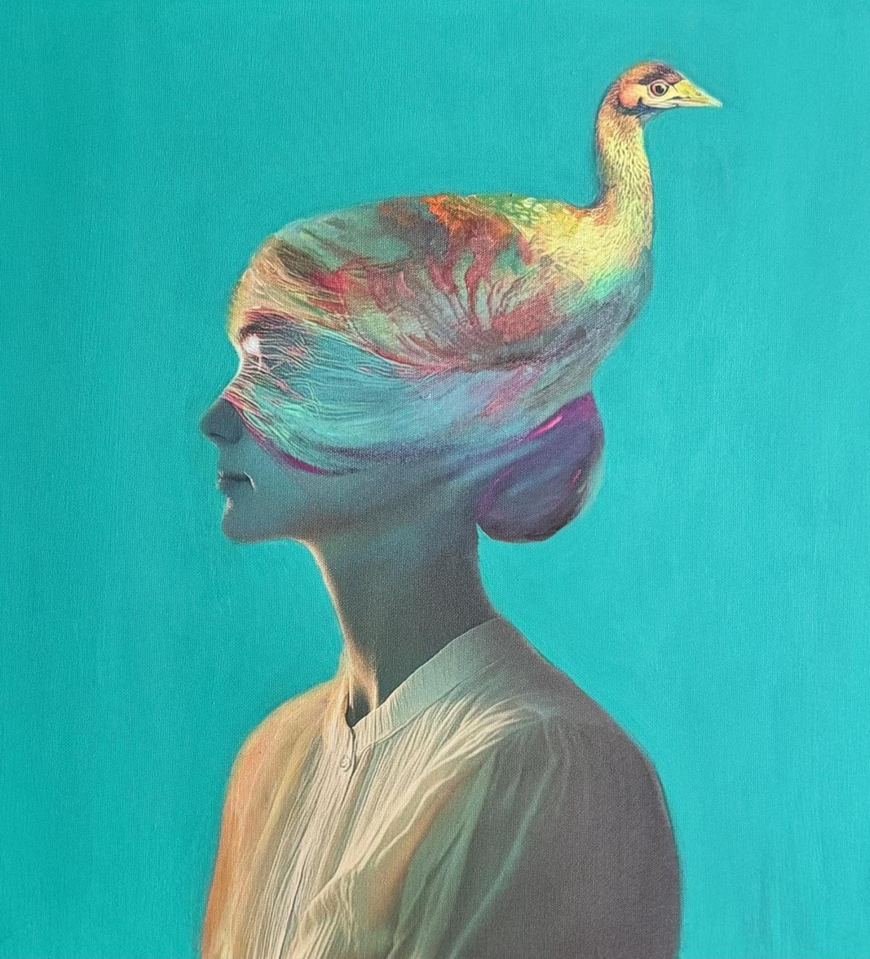 'El vuelo a mi imaginación' de Marifé Núñez, parte de la exposición colectiva 'Entre mar y cielo'.