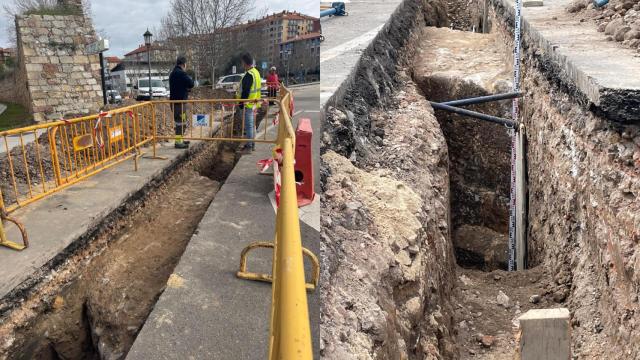Vestigios de la muralla de Zamora bajo la avenida del Mengue
