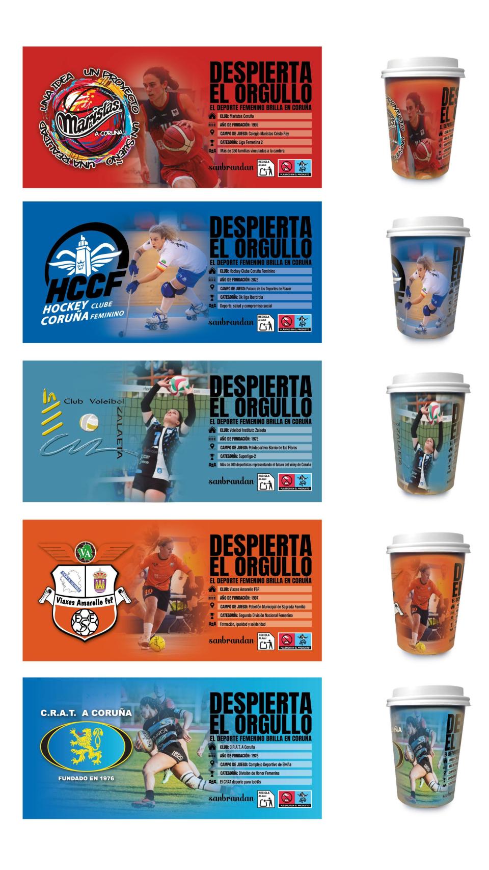 Vasos de Sanbrandan para la campaña 'Despierta el orgullo'.
