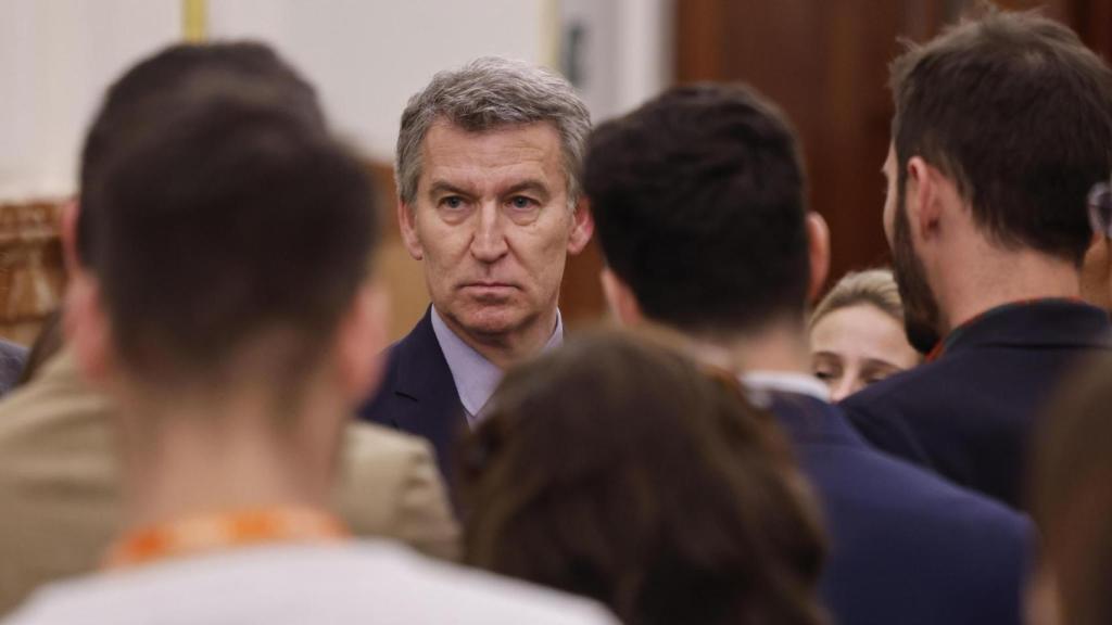 El líder del Partido Popular, Alberto Núñez Feijóo, el miércoles 26 de marzo en el Congreso.