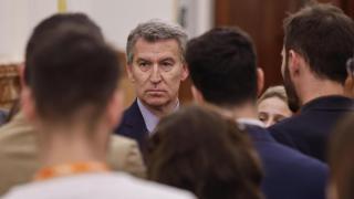 El líder del Partido Popular, Alberto Núñez Feijóo, el miércoles 26 de marzo en el Congreso.