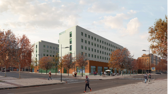 Simulación del edificio de 86 vivienda de alquiler asequible en Toledo