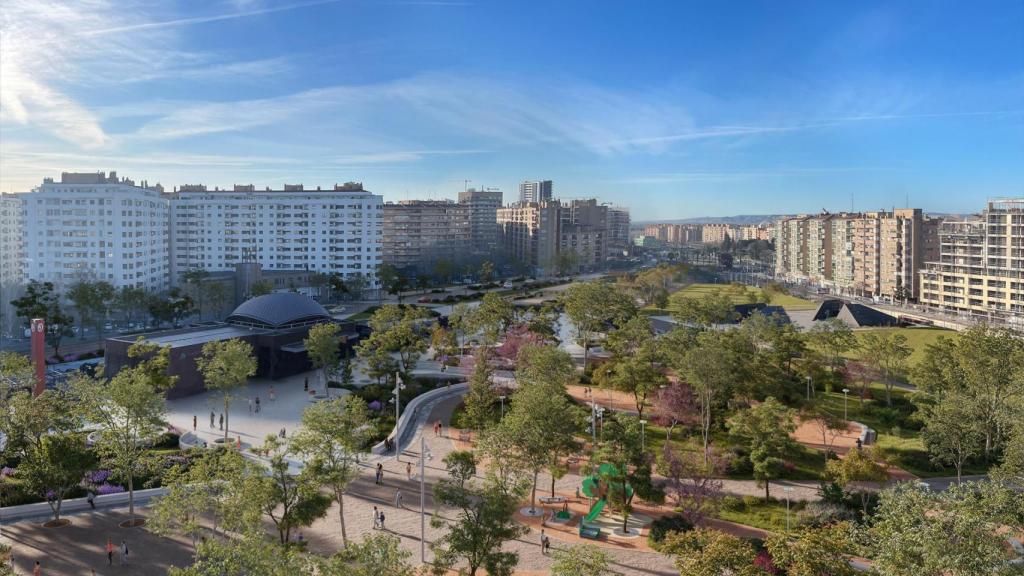 Recreación del parque del Portillo.