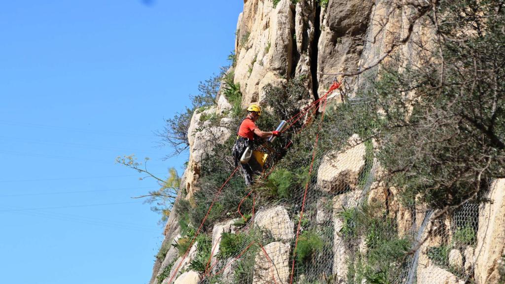 Trabajos en el Caminito del Rey.