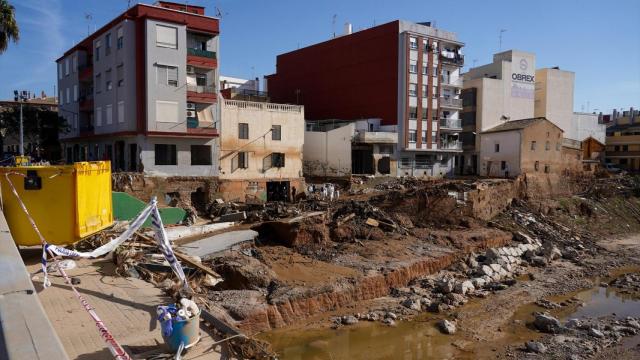 El barranco del Poyo a su paso por Paiporta en noviembre. Eduardo Manzana / Europa Press