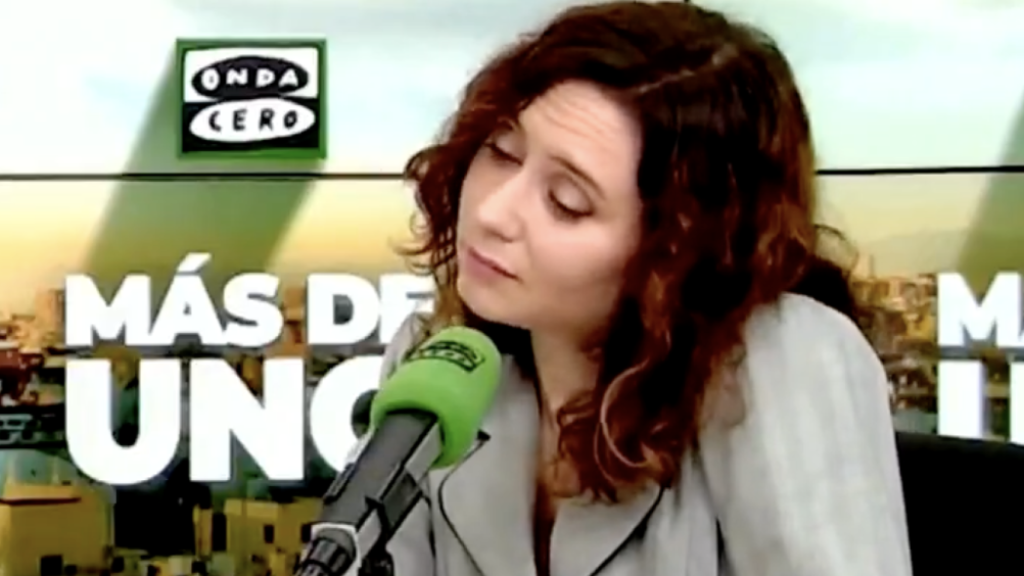 Ayuso durante la entrevista con Alsina en Onda Cero.