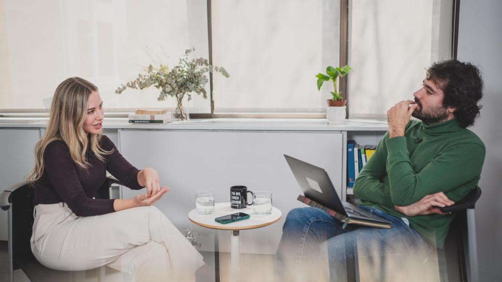 Un momento de la entrevista.