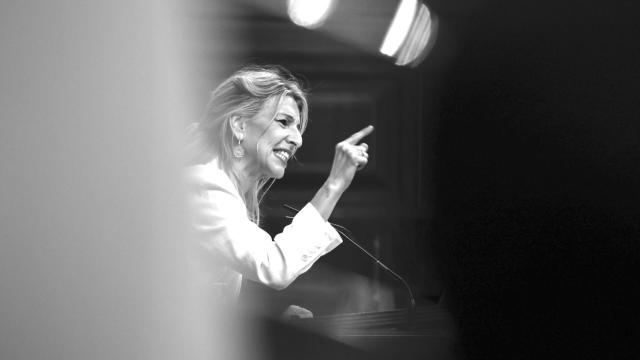 Yolanda Díaz interviene durante una sesión de control al Gobierno.