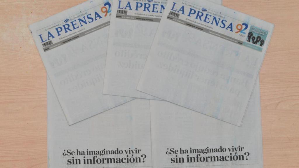 Una de las portadas de protesta de La Prensa