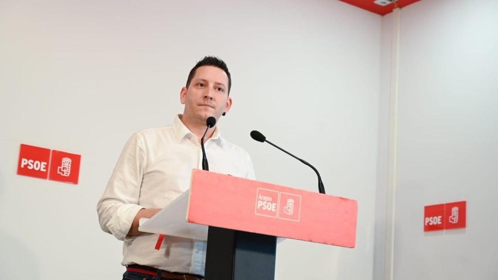 Jesús Morales, este sábado en la sede del PSOE-Aragón.
