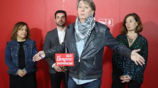El secretario general del PSOE CyL, Carlos Martínez, durante su intervención en el Congreso Provincial del PSOE de Zamora, este sábado