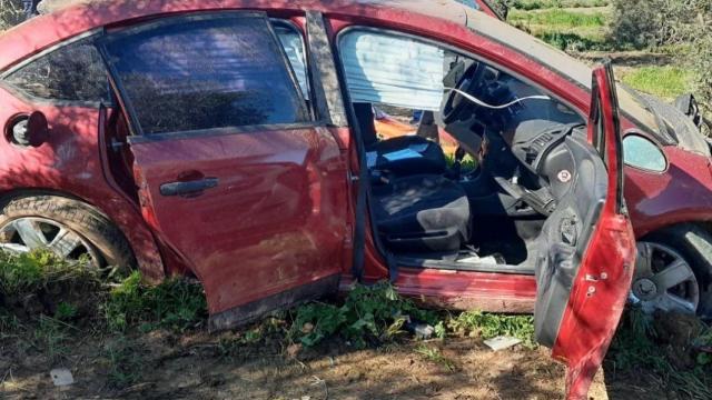 El vehículo tras el accidente.