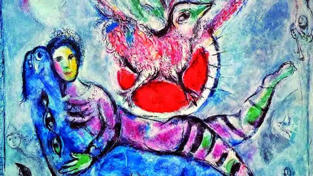 Detalle de 'Pájaro solar' (1969),  de Marc Chagall