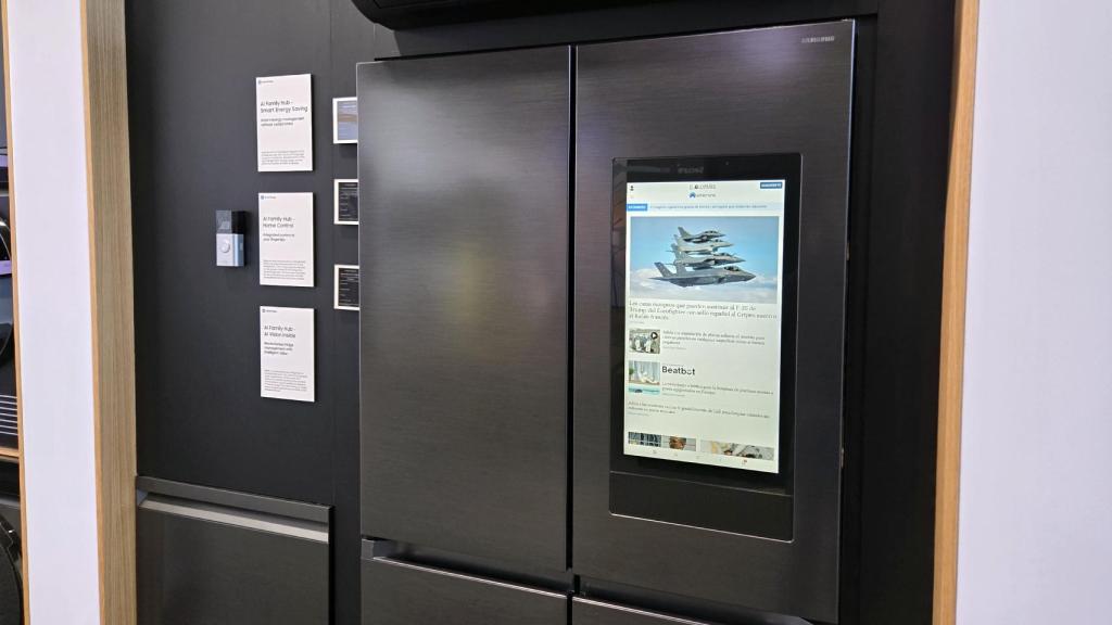 La pantalla de uno de los frigoríficos de Samsung.