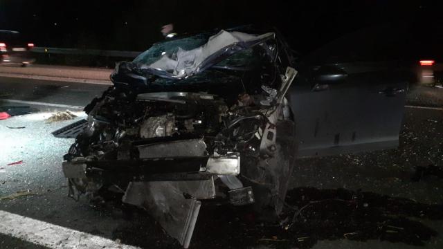 Un herido tras una salida de vía en la A-6 a la altura de Betanzos (A Coruña)