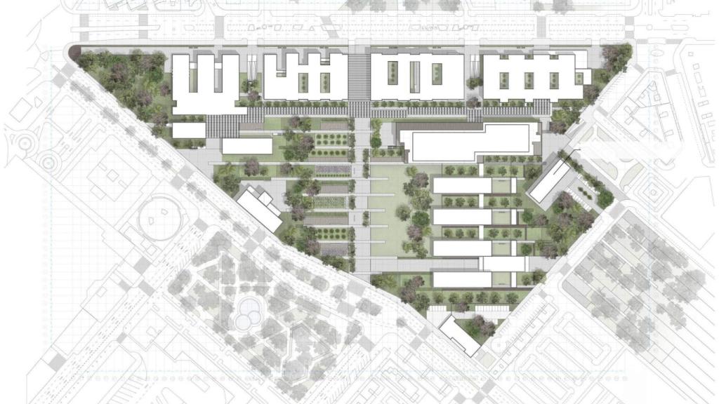 Plano del nuevo complejo tras el derribo de La Fe. EE