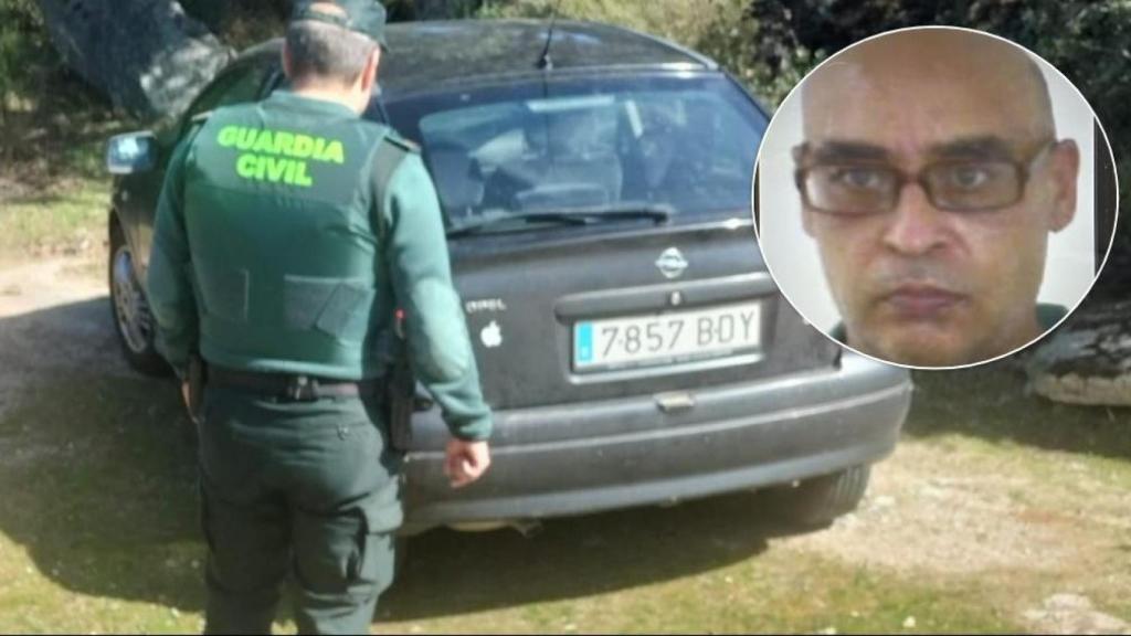 Imagen del Opel Astra del desaparecido y del hombre, en un montaje de EL ESPAÑOL