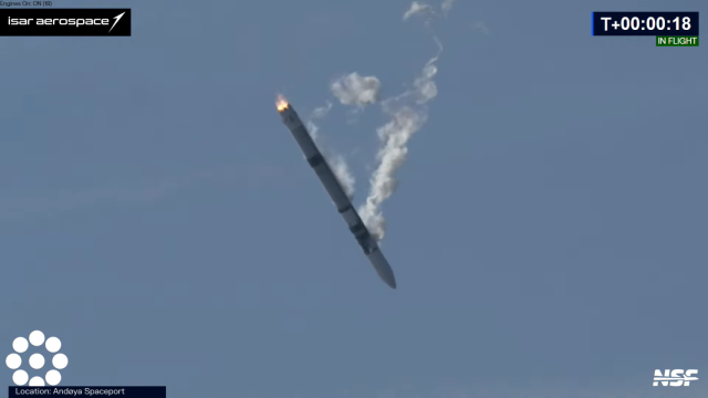 Cohete Spectrum cayendo