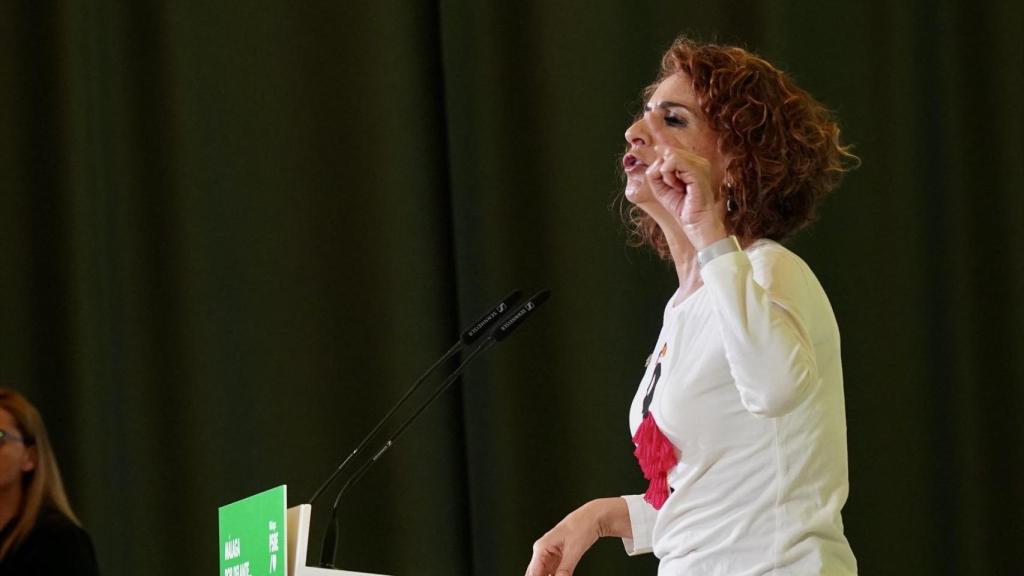 La vicepresidenta María Jesús Montero, este domingo durante el Congreso del PSOE de Málaga.