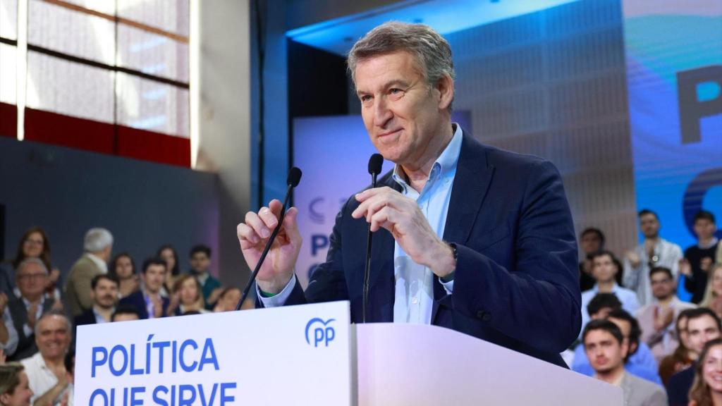 El presidente nacional del PP, Alberto Núñez Feijóo, durante la clausura de la XXVII Interparlamentaria.