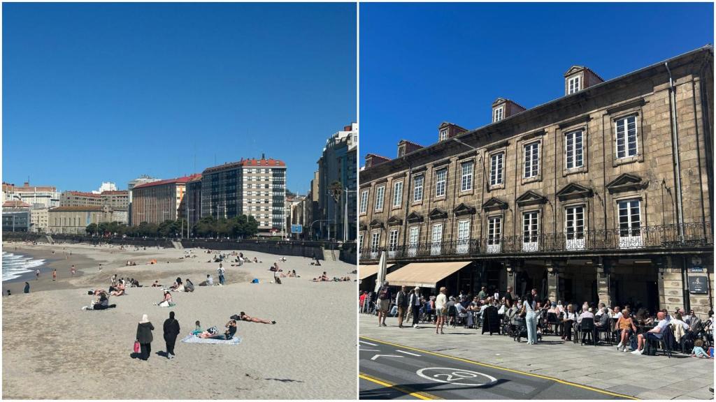 A Coruña estrena el horario de verano con terrazas llenas y jornada de playa