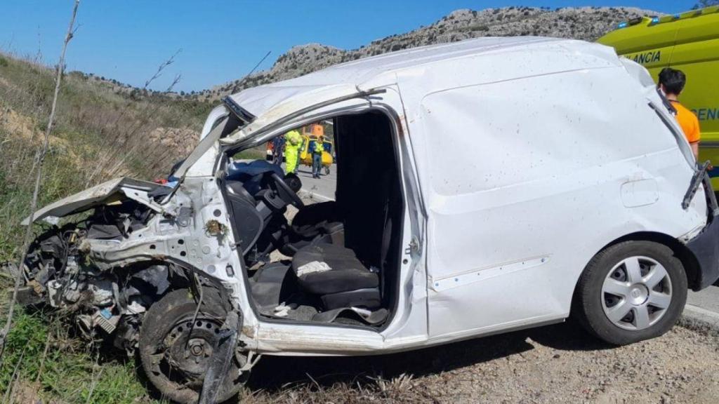 El vehículo después del accidente.