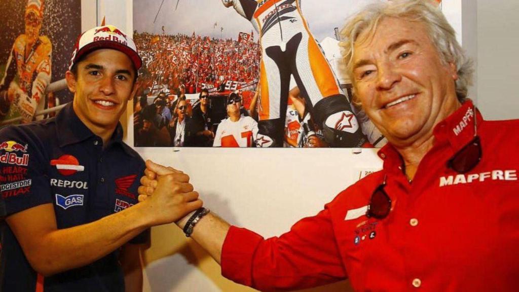 Marc Márquez junto a Ángel Nieto durante su etapa en Honda.