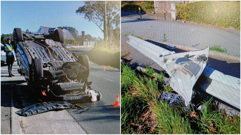 Un trasladado por el vuelco de un coche en Oleiros (A Coruña) con una menor a bordo