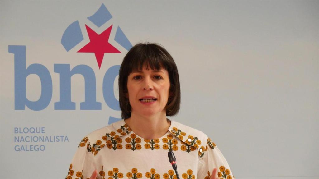 La portavoz nacional del BNG, Ana Pontón, en rueda de prensa