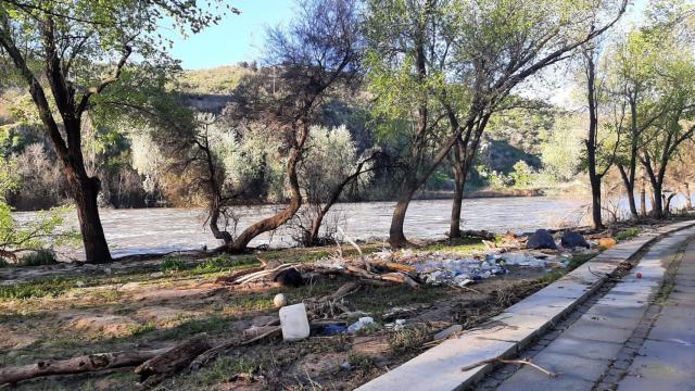 Estado de la ribera del Tajo en Toledo este fin de semana .Divi SanJosé
