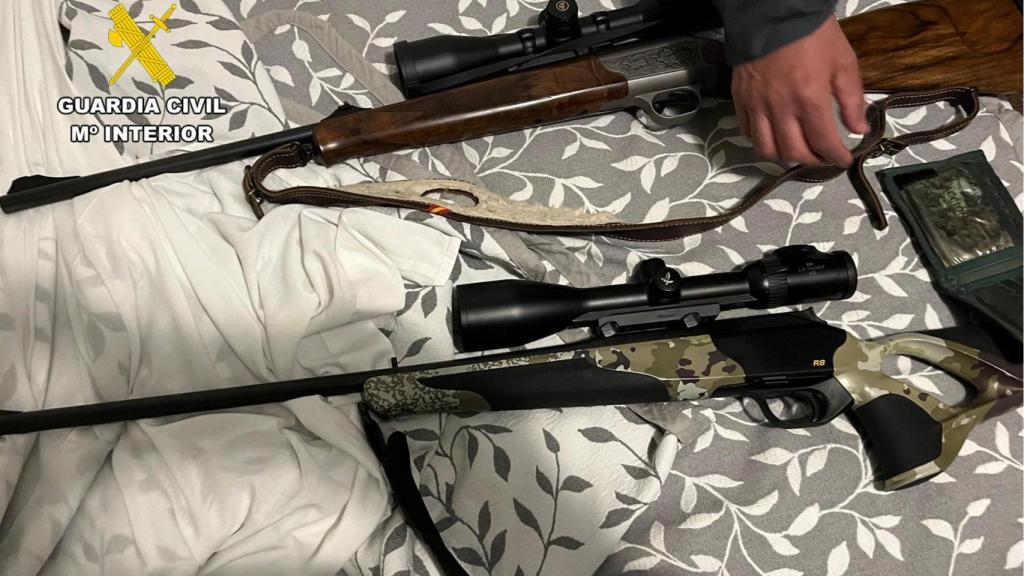 Armas intervenidas al vecino de Soria detenido en Murcia