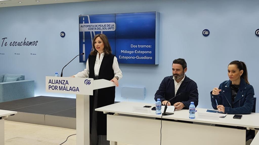 Patricia Navarro, este lunes, en la presentación del estudio sobre la autopista de la Costa del Sol.