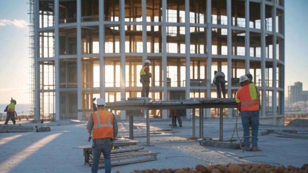 Un edificio en construcción.