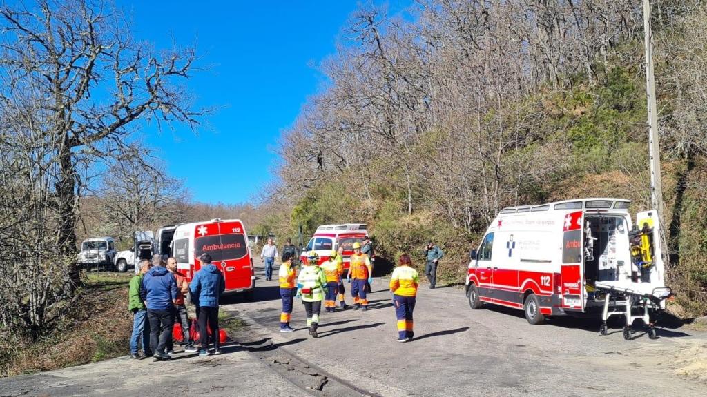 Intervención de los servicios sanitarios en el lugar del accidente
