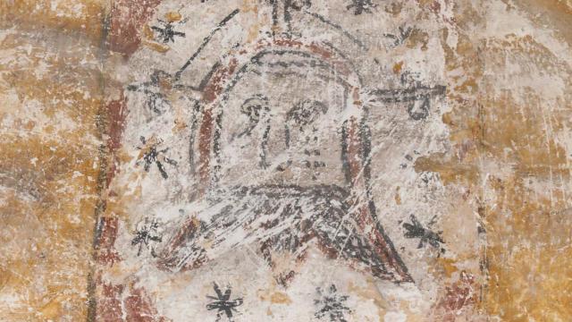 Una de las pinturas encontradas en el Convento de Santa Clara