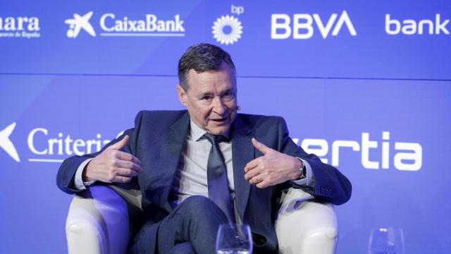 Ángel Simón, CEO de CriteriaCaixa, durante su intervención en la primera jornada del Wake Up, Spain 2025!