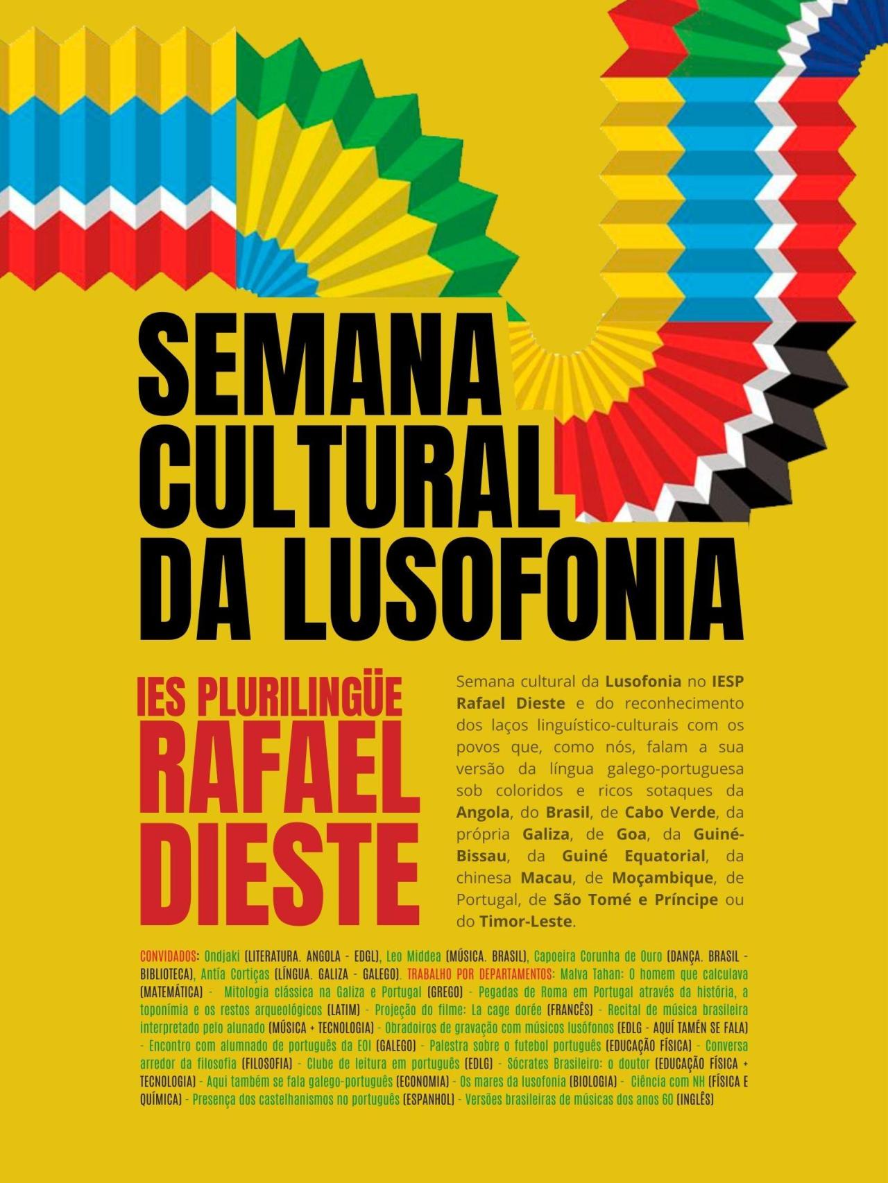 Cartel de la Semana cultural da lusofonía del IES Rafael Dieste